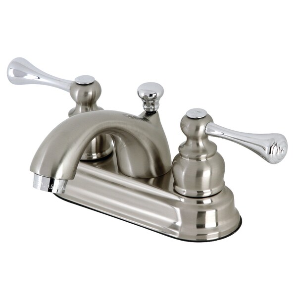 KB3607BL 4" Centerset Bathroom Faucet, Brushed Nickel/Polished Chrome
